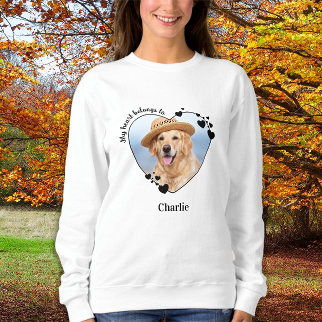 Sweatshirt Mon Coeur Appartient À L'Amoureux des chiens Photo (Créateur téléchargé)