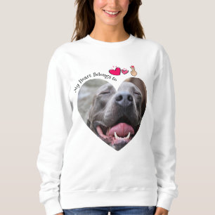 Sweatshirt Mon coeur appartient à Pitbull chien photo personn