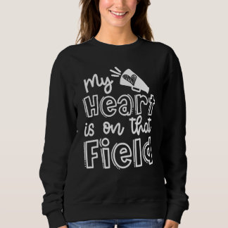 Sweatshirt Mon Coeur Est Sur Ce Pom-pom girl De Terrain Cheer