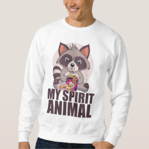 Sweatshirt MON ESPRIT ANIMAL Drôle Panda Raccoon Mange Mème D