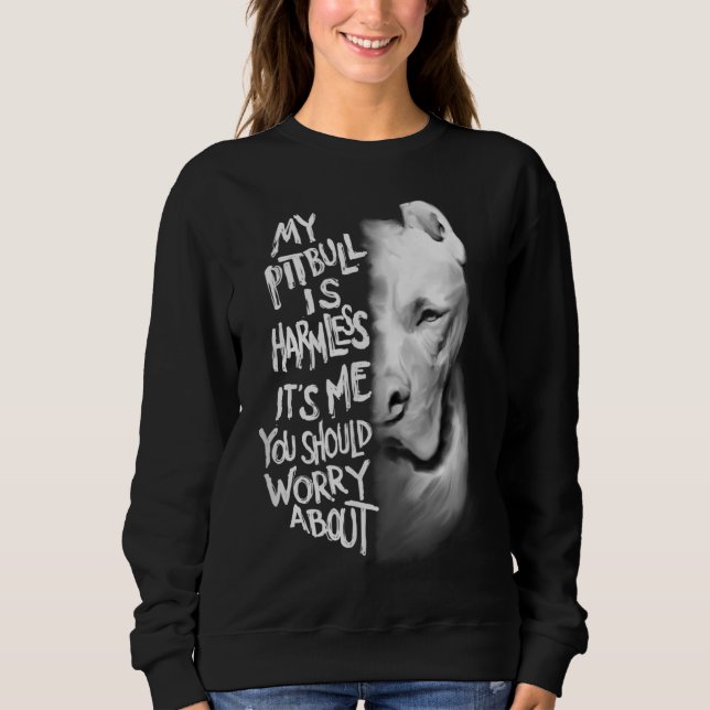 Sweatshirt Mon Pitbull est inoffensif Quote Dog Items Proprié (Devant)