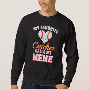 Sweatshirt Mon receveur préféré m'appelle Nene receveur baseb