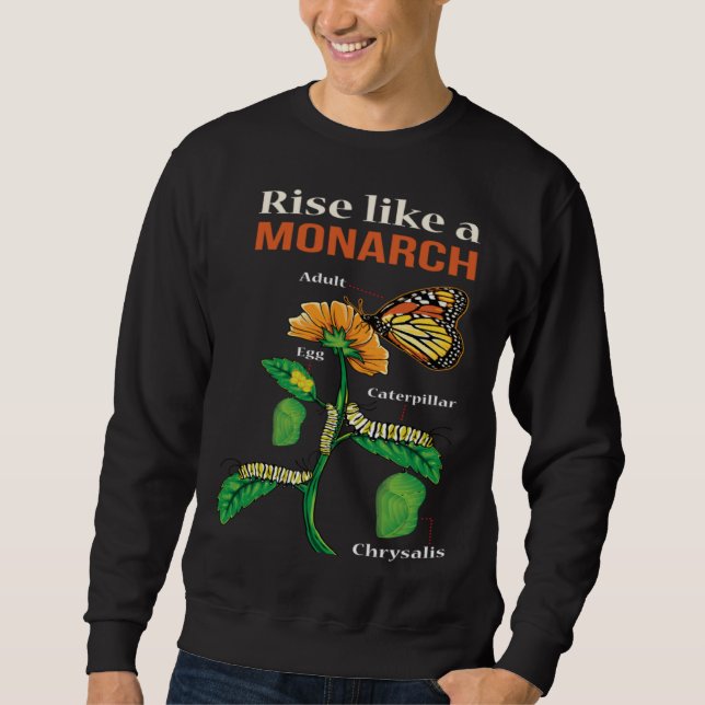Sweatshirt Monarch Butterfly  Lifecycle Metamorphosis (Devant)