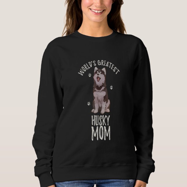 Sweatshirt Mondes plus grande Sibérie Husky Maman Drôle Chien (Devant)