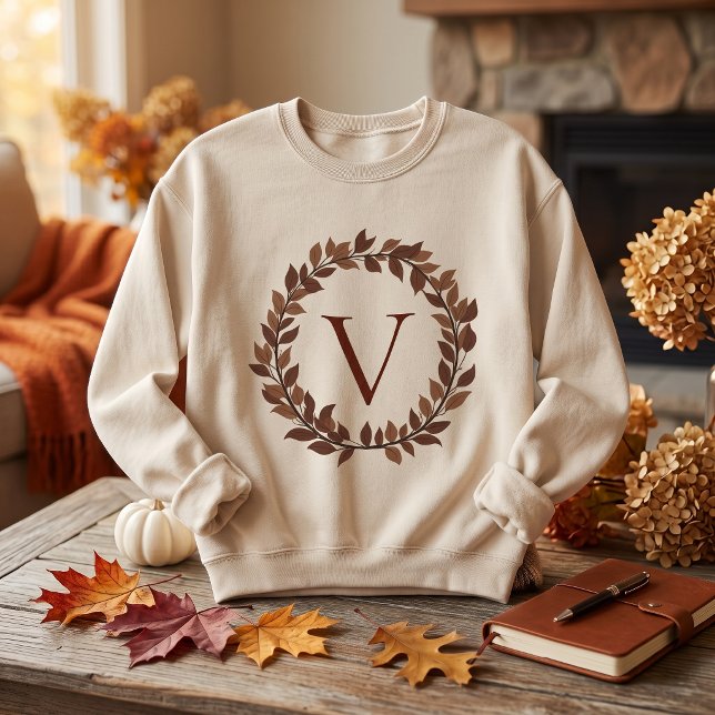 Sweatshirt Monogramme de feuille d'automne Nom initial Design (Autumn Leaf Monogram Initial Name Fall Design Tote Bag
)