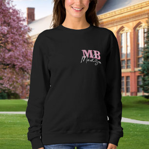 Sweatshirt Monogramme initial minimaliste rose moderne
