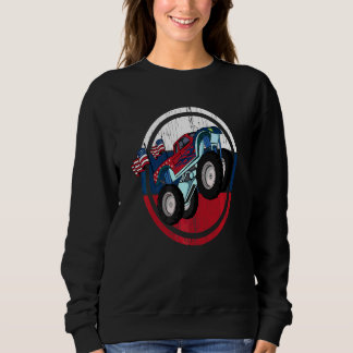 Sweatshirt Monster Truck Drapeau américain 4 juillet Cool Big