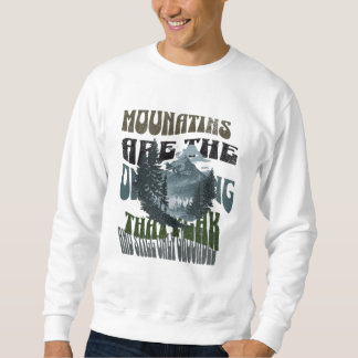 Sweatshirt montagne thème magnifique paysage design rétro