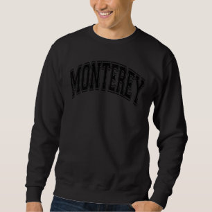 Sweatshirt Monterey California Varsity Style Texte Gris Avec 