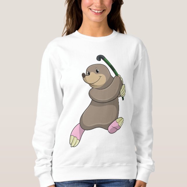Sweatshirt Moon au hockey avec chauve-souris de hockey (Devant)