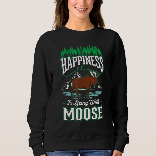 Sweatshirt Moose Happiness Scandinavia Moose Antler (Devant)