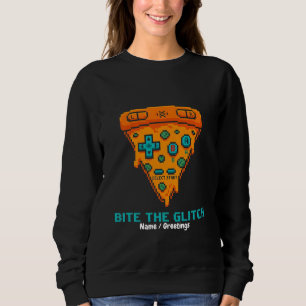 Sweatshirt Mords le Bug Retro 8-Bit Pixel Pizza Joueur