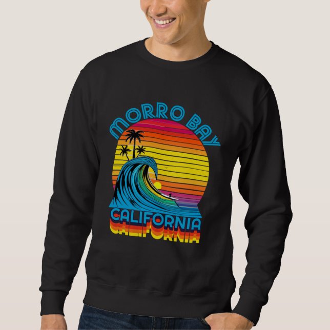 Sweatshirt Morro Bay California Retro Throwback Surf & Beach  (Devant)