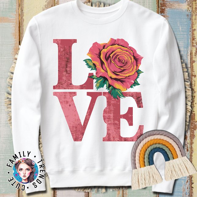 Sweatshirt Mot d'amour rose (Créateur téléchargé)