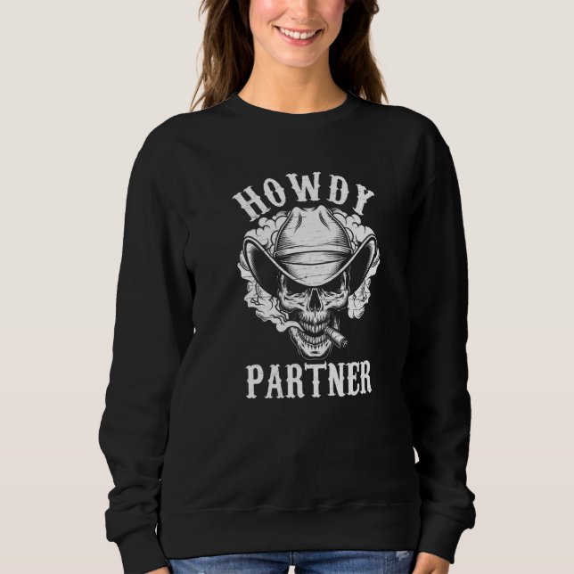 Sweatshirt Moteur partenaire Skull Skeleton Pipe Smoker Ameri (Devant)