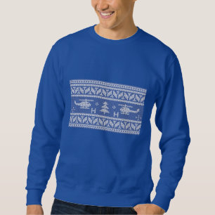 Sweatshirt Motif de Noël d'aviation d'hélicoptère