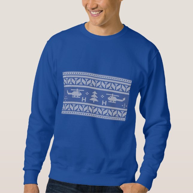 Sweatshirt Motif de Noël d'aviation d'hélicoptère (Devant)