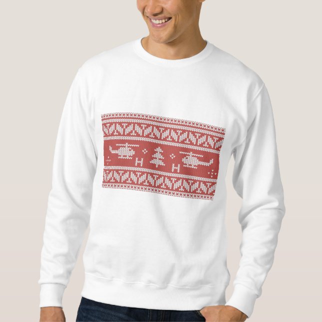 Sweatshirt Motif de Noël d'Hélicoptère Aviation (Devant)