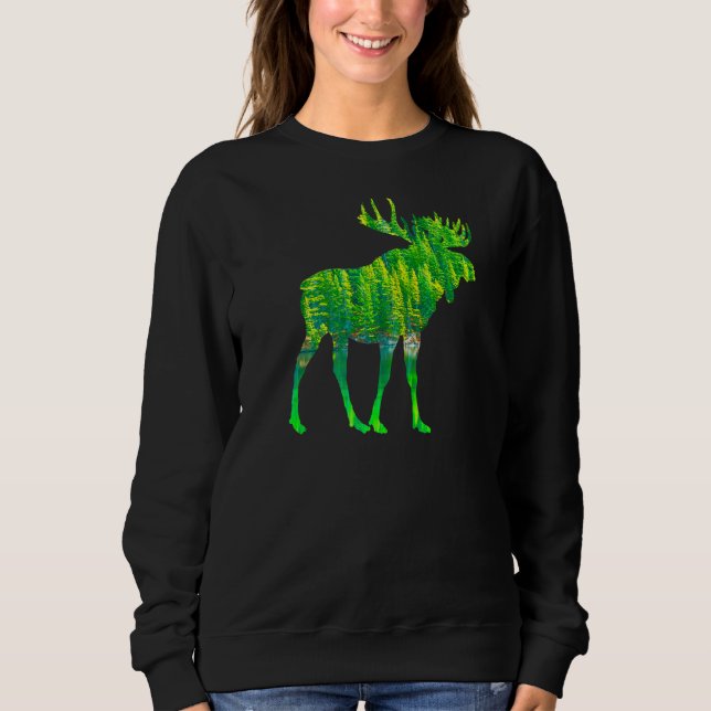 Sweatshirt Motif Forêt sauvage Motif Reindeer Animal Motif De (Devant)