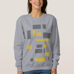 Sweatshirt Motif moderne, simple, cool géométrique jaune gris