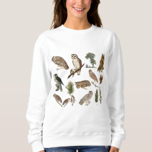 Sweatshirt Motif vintage de la forêt de Owl