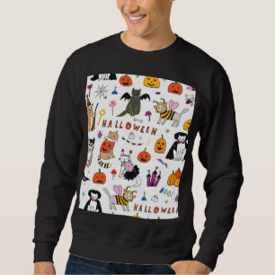 Sweatshirt Motif Vintage Halloween Cats