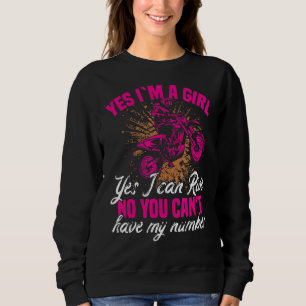 Sweatshirt Motocross Oui Je Suis Une Fille Oui Je Peux Faire