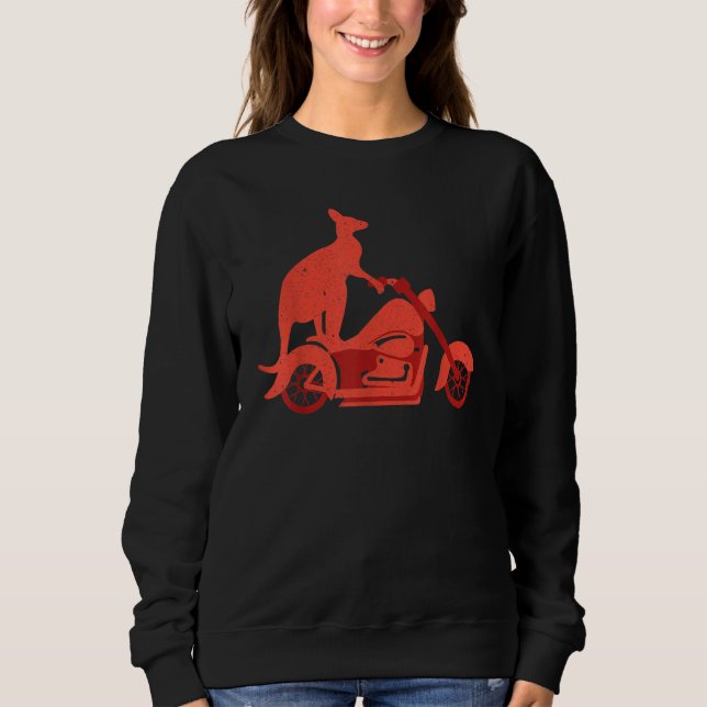 Sweatshirt Motorcycle Kangaroo   Wildlife Animal Australia (Devant)
