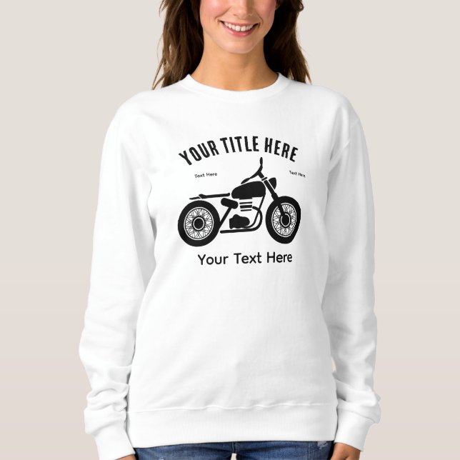 Sweatshirt Motorcycle Ride Speed and Freedom Design (Devant)