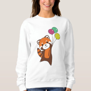 Sweatshirt Mouches Rouges Panda Ballons mignons Animaux Pour