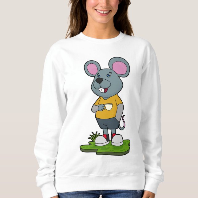 Sweatshirt Mouse with Coffee cup (Devant)