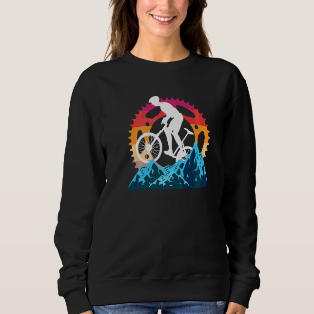 Sweatshirt Mtb Mountain Vélo Gear Sunset Retro (Devant)