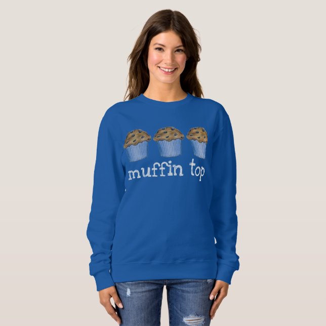 Sweatshirt Muffin Top Blueberry Muffins Drôle Foodie Baking (Devant entier)