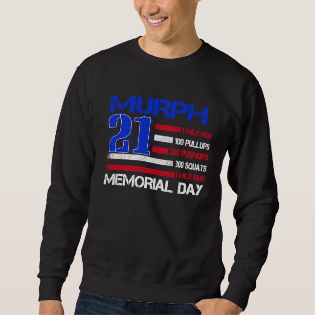 Sweatshirt Murph 2021 Memorial Day Workout Patriotic WOD (Devant)