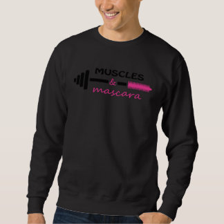 Sweatshirt Muscles & Mascara Gag Prank Joke Gym Crossfit Gir