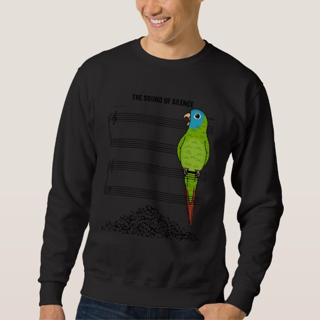 Sweatshirt Musician Parrot I Sound Of Silence I Blue-crowned  (Devant)