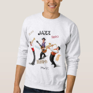 Sweatshirt Musiciens de jazz Musique rétro Illustration Vinta