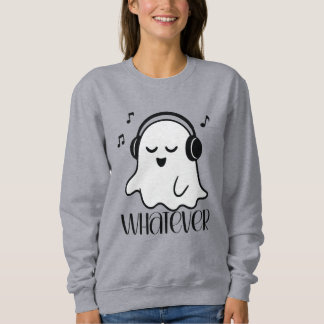 Sweatshirt Musique d'Halloween peu importe Fantôme à l'écoute