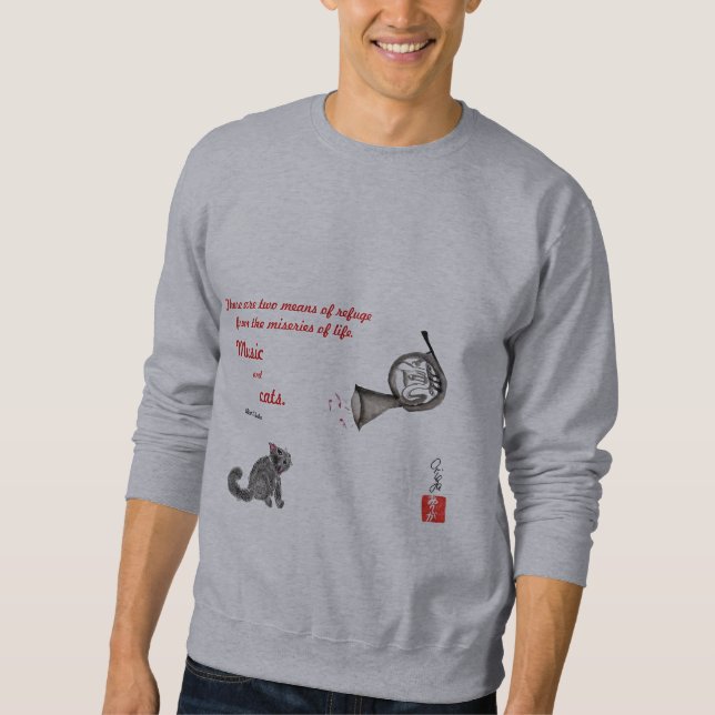 Sweatshirt Musique et Sweatshirt. de chats (Devant)
