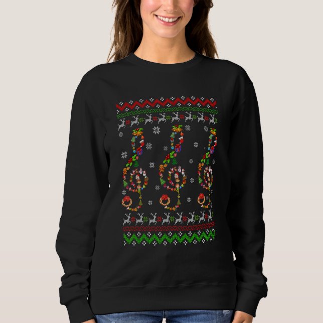 Sweatshirt Musique Note Noël Sweater laide enseignant de musi (Devant)