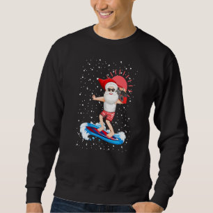 Sweatshirt Musique pour garçons Noël Santa Surfant sur la pla