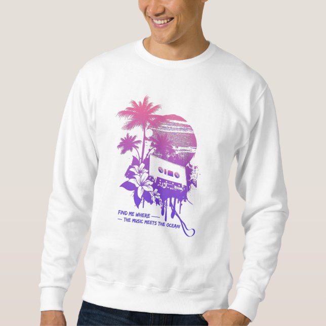 Sweatshirt Musique Sun Palm Trees Et Plage (Devant)