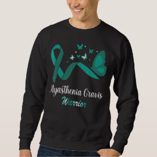 Sweatshirt Myasthenia Gravis Guerrier Papillon Turquoise Ruba