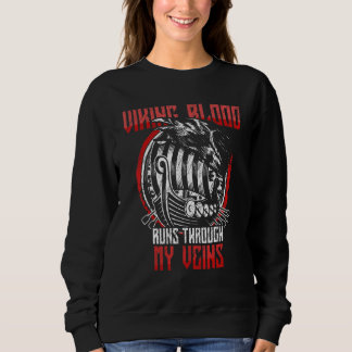 Sweatshirt Mythologie Nordique Sang Viking Nordique Coule En 