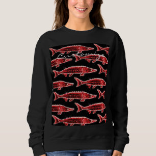 Sweatshirt nage d'esturgeon rouge