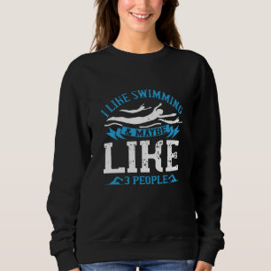 Sweatshirt Nager - J'aime la natation et 3 personnes