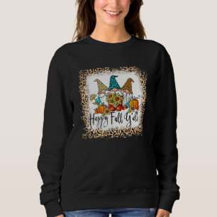 Sweatshirt Nains de la Chute Heureux Blanchis Léopard Citroui