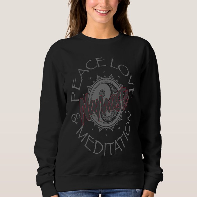 Sweatshirt Namaste Yoga Spiritual Moon Meditation Zen Bohemia (Devant)