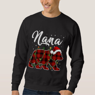 Sweatshirt Nana Bear Xmas Rouge Plaid Correspondance de famil
