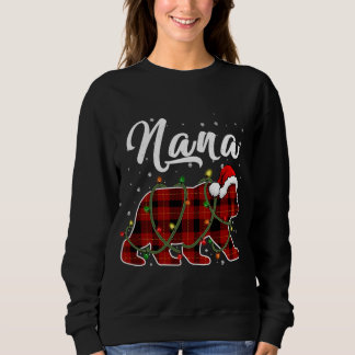 Sweatshirt Nana Bear Xmas Rouge Plaid Correspondance de famil